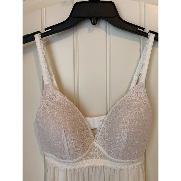 ON GOSSAMER WOMENS BABYDOLL CHEMISE NIGHTGOWN LINGERIE SIZE 36B IVORY - Picture 2 of 6